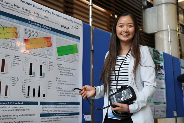 Students at the Undergraduate Engineering Research Day (UnERD) present their summer research projects through posters, presentations and online videos. (Photo: Kevin Soobrian)